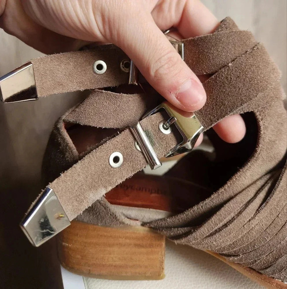 Jeffrey Campbell Nuestra Suede Cut-Out Buckle Booties Size 9 - Picture 6 of 11